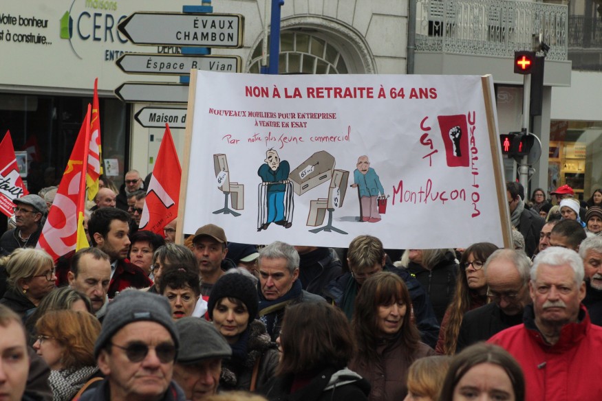 Participation en hausse pour la deuxième manifestation contre la réforme des retraites à Montluçon