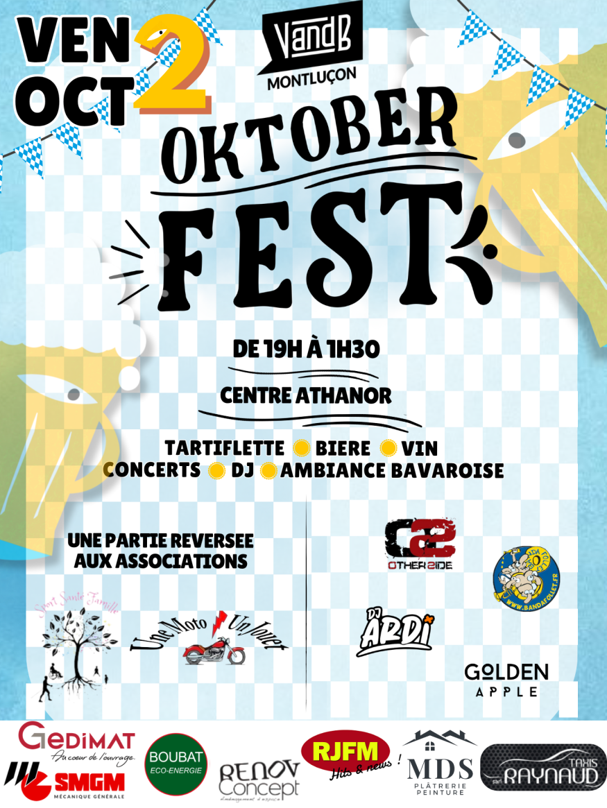 Oktober Fest 2026 avec le V&B Montluçon - RJFM Hits & News - Montluçon Allier Auvergne…